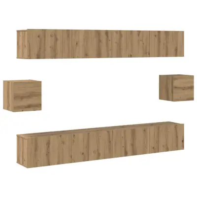 vidaXL Set 6 TV omaric , umetni hrast, inženirski les