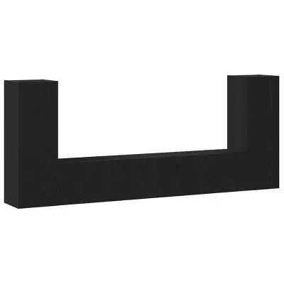 vidaXL 4-delni TV set - stenska montaža, črno hrastovo inženirsko leseno