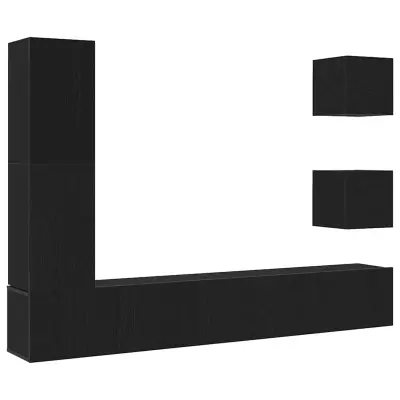 vidaXL Set TV omarice 6 pcs Črni hrast 160 x 30 x 30.5 cm