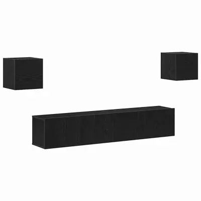 vidaXL komplet TV omaric s 6 kosi črni hrast inženirski les