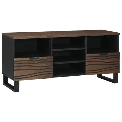 vidaXL TV omarica s predalom Rjava 100 x 33 x 46 cm trden mangov les