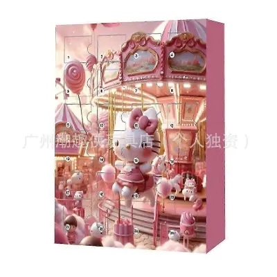 Božični adventni koledar Hello Kitty Blind Box Božični odštevalnik Otroške vroče božične ustvarjalne KT Cat izobraževalne igrače 24