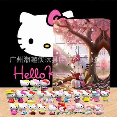 Božični adventni koledar Hello Kitty Blind Box Božični odštevalnik Otroške vroče božične ustvarjalne KT Cat izobraževalne igrače 24