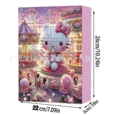 Božični adventni koledar Hello Kitty Blind Box Božični odštevalnik Otroške vroče božične ustvarjalne KT Cat izobraževalne igrače 24