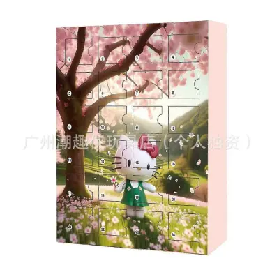 Božični adventni koledar Hello Kitty Blind Box Božični odštevalnik Otroške vroče božične ustvarjalne KT Cat izobraževalne igrače 24
