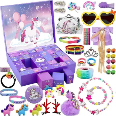 Odštevalna škatla za božične žaluzije Adventni koledar Princess Dress Up Girls Dodatki DIY Set Igrača Darilo