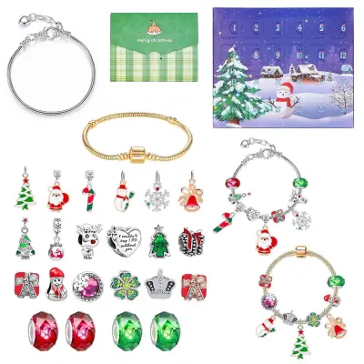 Christmas Is Coming 24 Countdown Calendar Darilna škatla Ustvarjalno presenečenje Set slepih škatel Diy Otroška zapestnica