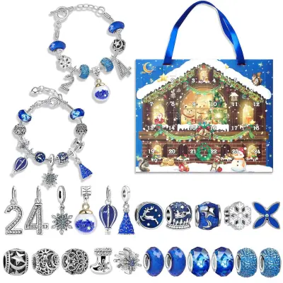 Christmas Is Coming 24 Countdown Calendar Darilna škatla Ustvarjalno presenečenje Set slepih škatel Diy Otroška zapestnica