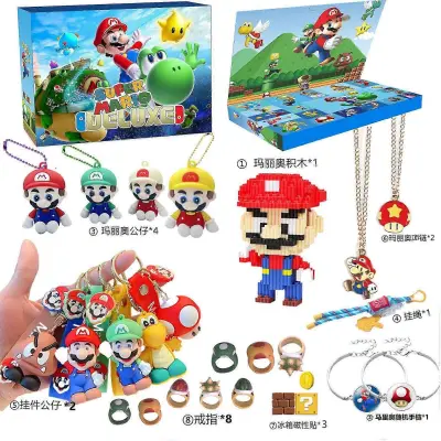 Božični adventni koledar Božični šiv slepa škatla različnih risanih vilinov Super Mario zabava igrače okraski luknja musicchrui1855