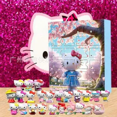 Božični adventni koledar Hello Kitty Blind Box Božični odštevalnik Otroške vroče božične ustvarjalne KT Cat izobraževalne igrače 24