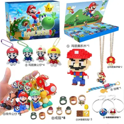 Božični adventni koledar Božični šiv Škatla za zavese Raznolikost risanih vilinov Super Mario igrače za zabavo okraski luknja glasba