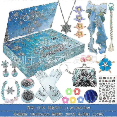 Odštevalna škatla za božične žaluzije Adventni koledar Princess Dress Up Girls Dodatki DIY Set igrač Giftchrui73