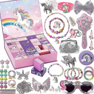Odštevalna škatla za božične žaluzije Adventni koledar Princess Dress Up Girls Dodatki DIY Set igrač Giftchrui73