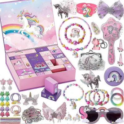 Odštevalna škatla za božične žaluzije Adventni koledar Princess Dress Up Girls Dodatki DIY Set Igrača Darilo