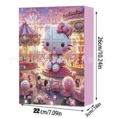 Božični adventni koledar Hello Kitty Blind Box Božični odštevalnik Otroške vroče božične ustvarjalne KT Cat izobraževalne igrače 24