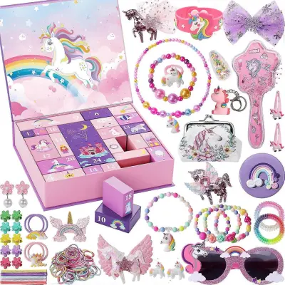 Odštevalna škatla za božične žaluzije Adventni koledar Princess Dress Up Girls Dodatki DIY Set Igrača Darilo