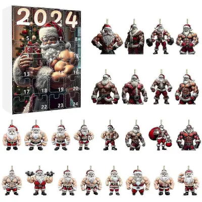 2025 Božič Adventni koledar Božično odštevanje slepa škatla zabavna bodybuilding Božiček mini obesek praznični nahrbtnik ornamentschrui801