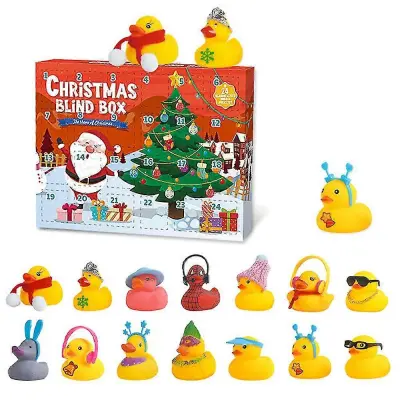 2022 Duck Xmas Adventni koledar 24 gumijastih račk Božični odštevalni koledar Blind Box Bath Igrače Home Decor Otroško darilo
