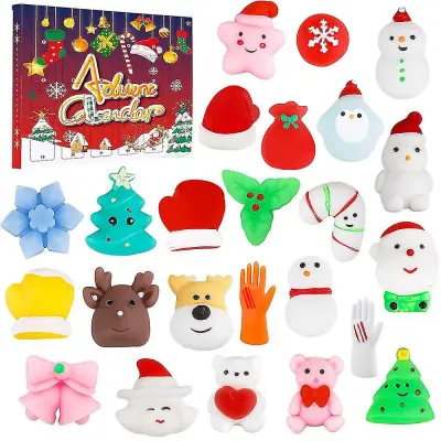Božični 24-dnevni odštevalnik Adventni koledar Squishy Igrače Blind Box Xmas Otroci Fantje Dekleta Darila
