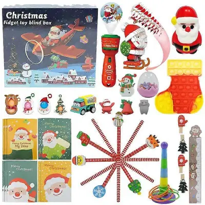 Božični adventni koledar Nova božična škatla za senčila DIY igrače za dekompresijo in dekompresijo Darilna škatla za 24-dnevno odštevanje