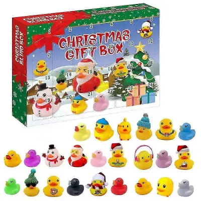 Božična serija Adventni odštevalni koledar Darilni komplet otroških igrač Vinyl Yellow Duck Blind Box