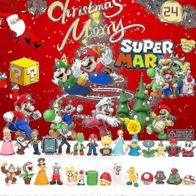 Tema igre Super Mario, risani liki, 24-dnevni adventni koledar, božično presenečenje, slepa škatla za otroke
