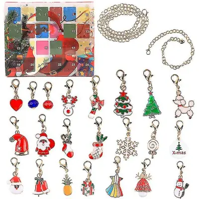 24 Koledar Odštevanje Darilna Škatla Zapestnica Diy Ročne Kroglice Božično Presenečenje Slepa Škatla Zapestnica Božič Advent SX