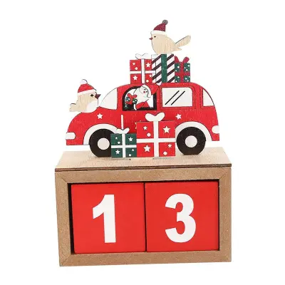 Božični adventni koledar, leseni koledarji s številkami in datumi, božični advent