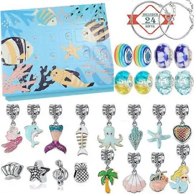 Adventni koledar Zapestnica Blind Box Set DIY nakit, 24 presenečenj, za Gi