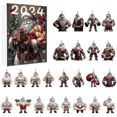 2025 Božič Adventni koledar Božično odštevanje slepa škatla zabavna bodybuilding Božiček mini obesek praznični nahrbtnik ornamentschrui801