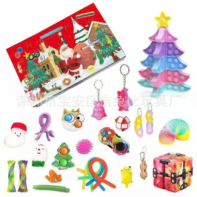 Božični adventni koledar Nova božična škatla za senčila DIY igrače za dekompresijo in dekompresijo Darilna škatla za 24-dnevno odštevanje