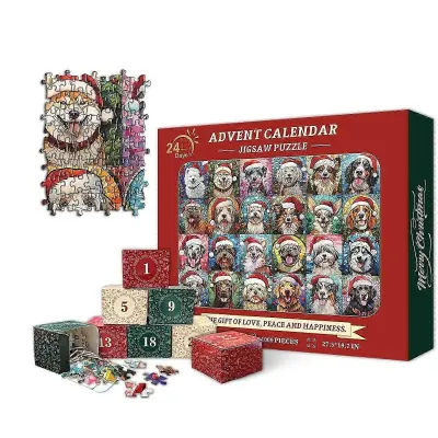 Božična sestavljanka Blind Box Darilo Ljubka risana živalski vzorec Novoletni adventni koledar Otroški Jigsawchrui07