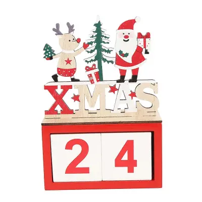 Božični adventni koledar, leseni koledarji s številkami in datumi, božični advent