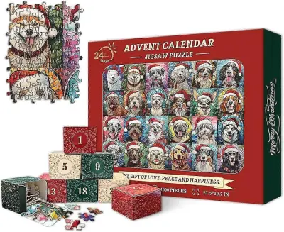 Božični adventni koledar Puzzle | Adventni koledar 2024 | Koledar ljubiteljev psov