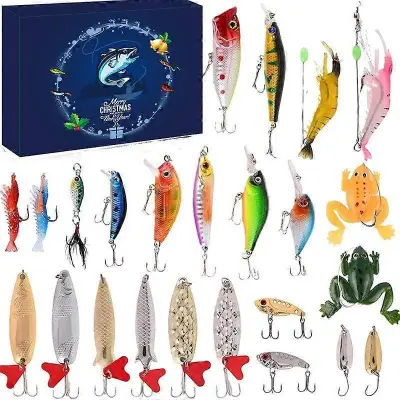 Ribiška vaba Adventni koledar Blind Box Fishing Set Več trnkov, modra