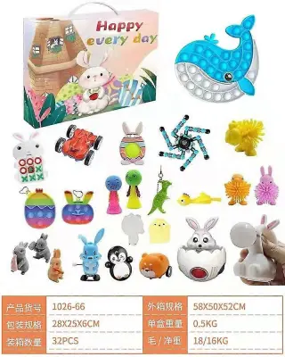 Božični adventni koledar Nova božična škatla za senčila DIY igrače za dekompresijo in dekompresijo Darilna škatla za 24-dnevno odštevanje