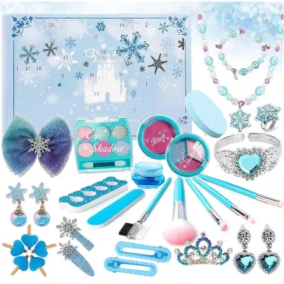 Odštevalna škatla za božične žaluzije Adventni koledar Princess Dress Up Girls Dodatki DIY Set Igrača Darilo