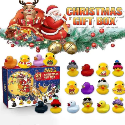24-dnevni božični odštevalni koledarji Blind Box Kids 24 Mreže Gumijasta račka Igrače Božično adventno darilo Giftchrui149