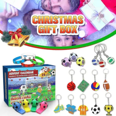 24 Days Of Football Toys Adventni koledar 24-gauge Countdown Blind Box Božične otroške nogometne igrače