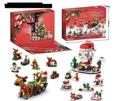 Adventni koledar Otroci z božičnimi gradniki Diy Set Blind Box Puzzle Božiček Igralni set