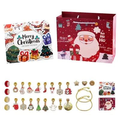 Božični adventni koledar DIY zapestnica Bead Bell Jewelry Set Blind Box Otroško darilo, 100% novo
