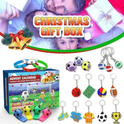 24 Days Of Football Toys Adventni koledar 24-gauge Countdown Blind Box Božične otroške nogometne igrače
