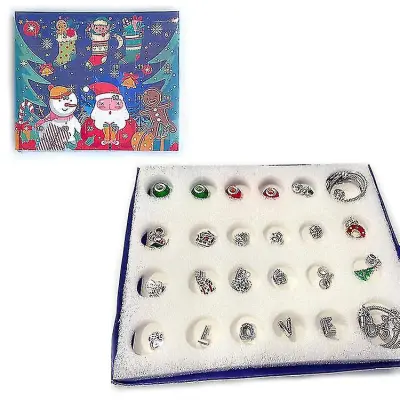 24 Koledar Odštevanje Darilna Škatla Zapestnica Diy Ročne Kroglice Božično Presenečenje Slepa Škatla Zapestnica Božič Advent SX