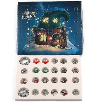 24 Koledar Odštevanje Darilna Škatla Zapestnica Diy Ročne Kroglice Novo Božično Presenečenje Slepa Škatla Zapestnica Božič Advent/YY
