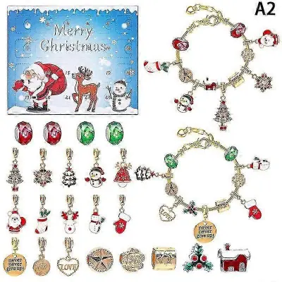 24 Odštevalni koledar Advent Presenečenje Slepe škatle Komplet božičnih čarov Komplet zapestnic DIY Creative Ornam