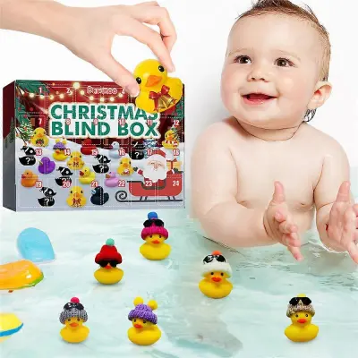 Božič 2022 Adventni koledar z odštevanjem 24 kosov Gumijaste račke Igrače Blind Box Xmas Kids Otroška darila