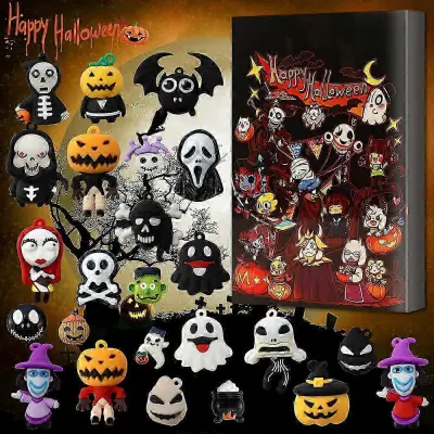 Adventni koledar Gothic Horror Atmosphere Fright Night Odštevalni koledar Slepa škatla 24 kosov Halloween Odštevalni koledar Škatla