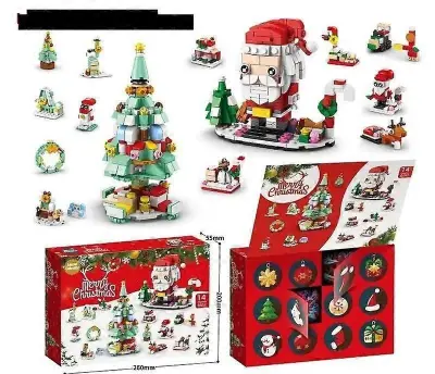 Adventni koledar Otroci z božičnimi gradniki Diy Set Blind Box Puzzle Božiček Igralni set