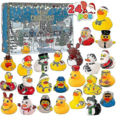 24-mrežni božični adventni koledar, ljubka slepa škatla, otroška gumijasta račka, igrače, darilo -c139 jjm