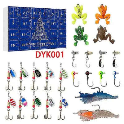 For New Christmas Fishing Countdown Blind Box - 24-dnevni adventni koledar Darilni komplet pribora za ljubitelje ribolova